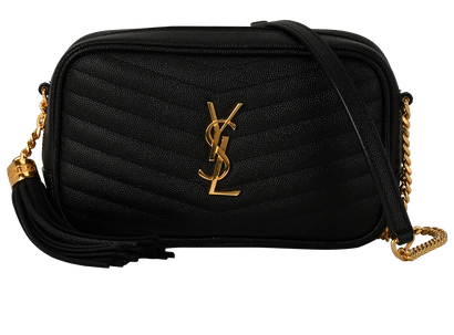 Lou Mini Camera Bag, &pound;650, Handbags, Black, Leather, Front view